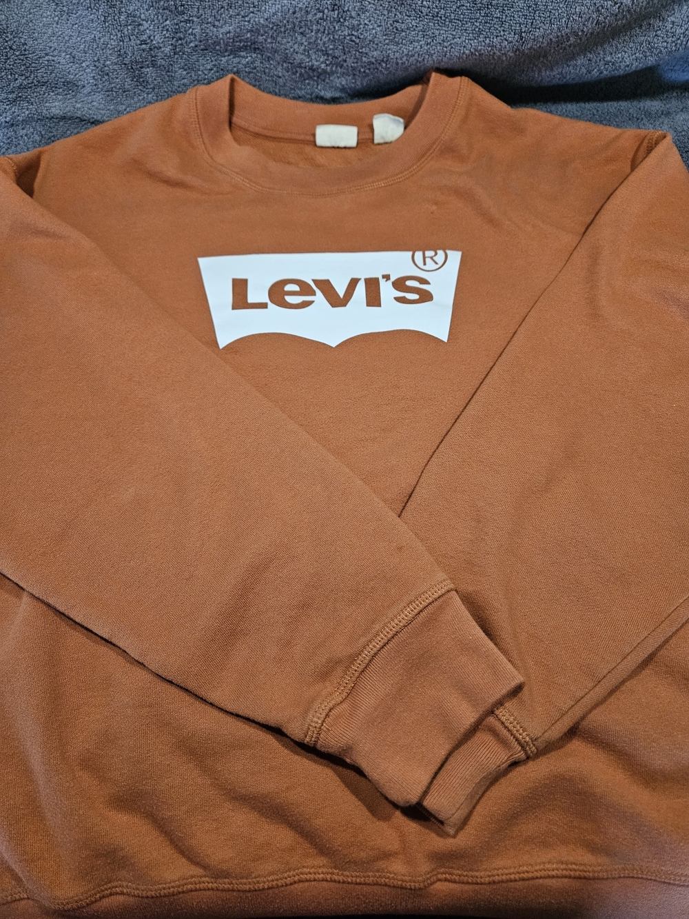 Signature by Levi Strauss Rust Orange Logo Crewneck Sweatshirt